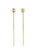 Elli Jewelry Anting Gantung Wanita Perak 925 Lapis Emas Matahari Minimalis Elegan Eksklusif