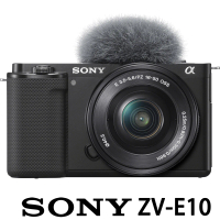 SONY 索尼 ZV-E10L / ZV-E10 KIT 附 16-50mm 鏡頭組(公司貨 APS-C無反微單眼相機 4K 翻轉螢幕)