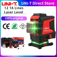 UNI-T Laser Level with Receiver 2/12/16 4D Green Lines 360 Horizontal Vertical Self-Leveling Cross Remote Control Measure Tool