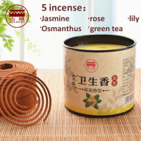 40pcs/box coil Incense Rose Jasmine Osmanthus Lily green tea incense indoor Smoke incense sticks incense burner free shipping