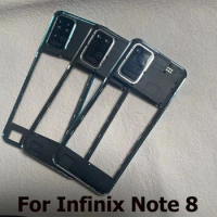 For Infinix Note 8 Middle Frame Front Bezel Faceplate Frame With Side Button Repair Spare Parts