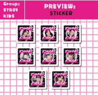 STRAYKKIDS CUTE SQUARE STICKERS SET 7PCS
