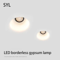 LED Borderless Gypsum Lamp Embedded Spotlight COB Square Ceiling Light Simple 7W10W Downlight 110V220V Spot For Living Room Home