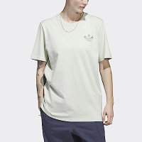 Adidas H Jones SS Tee [HR9848] 男 短袖 上衣 T恤 亞洲版 運動 滑板 休閒 插畫 淺綠