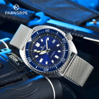 PARNSRPE Big Abalone Automatic Mechanical Men's Watch JapanNH35Movement Aseptic Dial Sapphire Glass Date Indicator Diver's Watch