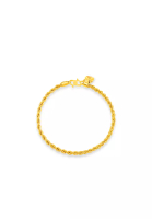 MJ Jewellery MJ Jewellery 916/22K Gold Hollow Rope Chain Bracelet T004 (3.30MM)