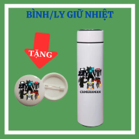 Bình nước giữ nhiệt in hình Titan TV Man, Titan Cameraman, Titan Speakerman, Titan Woman game skibid
