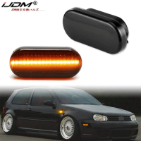 2pcs Euro Style Smoked Lens Amber LED Side Marker Lights For Volkswagen MK4 Golf Jetta Bora B5/B5.5 Passat or Beetle and GTI R32