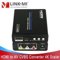 LINK-MI HDMI to AV Converter 4K2K Scaler HDMI to CVBS/RCA 4K@30Hz Convert digital HDMI signal to Composite stereo audio signal