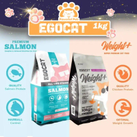 PAWERFUL [ EGOCAT SUPER PREMIUM CAT FOOD 1kg ] Made In USA Salmon / Weight + Gain Weight Cat Dry Foo