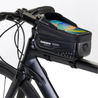 Bicycle Front Frame Bag Touch Screen Waterproof Phone Case Holder Upper Tube Pannier Storage Pouch MTB Road Bike Bag Accessories