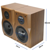 80W 8.5 Inch Wooden Speaker Two Frequency Division Passive 4-8 Ohm Bookshelf Speaker Two Unit Wooden Household Front Speaker