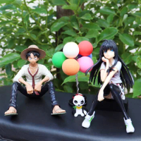 One Piece Monkey D Luffy Yukino Anime Figure Models Toys Sabo Ace Doll Cake Car Decoration Collection Children Toys