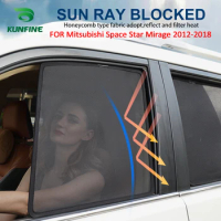 4PCS/Set Or 2PCS/Set Magnetic Car Side Window SunShades Mesh Shade Blind For Mitsubishi Space Star Mirage 2012-2018 Car Curtain