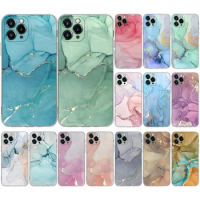 JURCHEN Transparent Silicone Custom Phone Case For Apple iPhone 11 12 13 Pro Max Mini SE 2020 Granite Marble Print Clear Cover