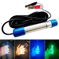Submersible Fishing Light 50W Fish Lure Bait Finder Lamp 12-24V Glowing Fish Attractor Waterproof for Squid Shrimp Krill