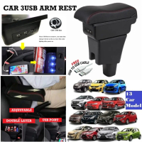 Car Arm Rest USB Armrest Storage Box Console Organizer Axia Bezza Viva Myvi Saga VVT Exora Aruz Wira