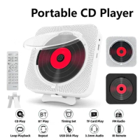 Portable CD Player Bluetooth LED Speaker Stereo CD Players Wall Mountable Music Player With IR Remote Control FM Radio Speakers