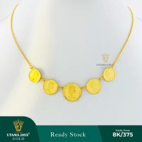 Kalung italy santa mainan 5 koin elizabeth 375 /8k