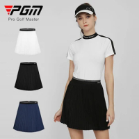 PGM Women Golf Pleated Short Skirt Girl High Waist Golf Pantskirts Ladies Anti-exposure Culottes Female Quick Dry Sports Skort