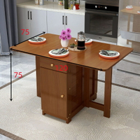【新品 限時折扣】實木 折疊 餐桌椅組合 小戶型 簡約現代 長方形 多功能 家具 吃飯 實木 餐桌