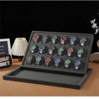 Factory Wholesale Luxury Green Watch Jewelry Box Blue luxu Watch Props Storage Boxes Display Tray Wooden
