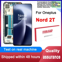 Original 6.43" AMOLED For OnePlus Nord 2T LCD Display Touch Screen Digitizer Assembly For One Plus Nord 2T CPH2399, CPH2401 LCD