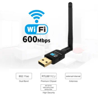 600Mbps USB Wifi Adapter 5.8GHz+2.4GHz USB Wifi Receiver Wireless Network Card usb wifi High Speed Antenna Wifi Adapter