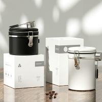 網紅不銹鋼咖啡儲存密封罐單向氣閥儲存罐茶葉密封罐咖啡粉保鮮罐