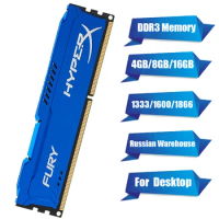 Memoria DDR3 RAM 4GB 8GB 16GB 1333 1600 1866MHz Desktop Memory 240 Pins DIMM 1.5V PC3-10600 12800 14900 HypeX DDR3 RAMs Module