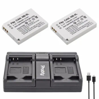 2 Pcs NB-5L NB 5L NB5L Battery + USB Dual Charger For Canon For Canon IXY 800 810 820 900 910 920 95 IS SD700 SD790 SD800