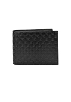 Gucci GUCCI Men's Microguccissima GG Logo Leather Bifold Wallet With ID Slot Black 217044