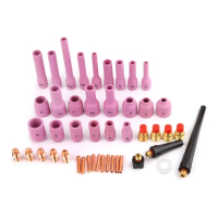 Ống kính khí vonfram, Bộ 46pcs TIG Hàn đèn pin cốc Collet cơ thể vòi phun, Thích hợp cho SR WP9 20 2