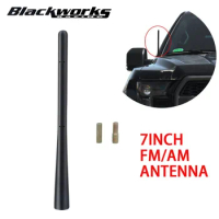 7inch Metal Car Antenna Radio AM/FM Antenna Mast Accessories For Ford Raptor F150 F250 F350 Dodge Rem 1500 2500 3500 Black