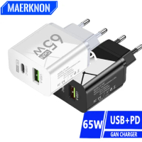 GaN Charger 65W Phone Chargers Fast Charging For iPhone 13 14 15 Pro Xiaomi 14 Huawei Samsung Galaxy USB Charger Quick Charge