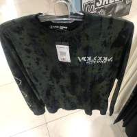 Kaos pria volcom original aftermath long sleeve tee blak