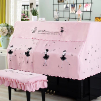 Pink Piano Cover Cartoon Dance Girl Piano Cover Full Cover Half Cover Dust Decoration