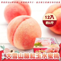 【果農直配】台中大雪山脈紅玉水蜜桃12入禮盒1盒(每盒約2斤)