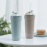 【THERMOcafe 凱菲】不鏽鋼真空吸管保溫杯珍奶杯900ml(TCBT-900)