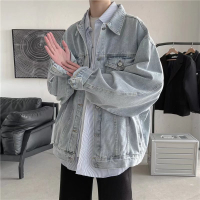 Kapas Denim jaket lelaki kasual satu warna Lapel Single Breasted Jeans Jacket lelaki Outwear er Streetwear Windbreaker Coat