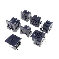 5 20 Pcs Female Din Connector Receptacle 2 3 4 5 6 7 8 9 13 Pin Circular Connector Right Angle PCB Solder Sockets Tin