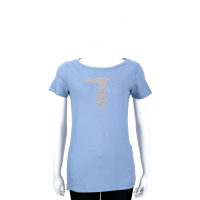 TRUSSARDI 藍灰色品牌LOGO貼飾棉質短袖T恤
