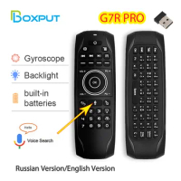 Russian Mini keyboard G7R/G7V PRO Backlit Voice Airmouse Gyroscope IR Learning 2.4G Wireless remote control for Android TV BOX