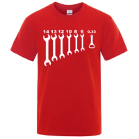 Retro Screw Mechanical Bottle Opener T-shirt Men's Short sleeved T-shirt Car Correction Engineer Cotton T-shirt Funny Clothes