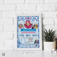 Hiasan Dinding Biodata Bayi New Born Costum Papan MDF Pigura kayu Papan MDF 16