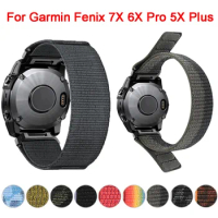 QuickFit 26mm Nylon Band For Garmin Fenix 7X 6X Pro 5X Plus For Fenix 3 3HR D2 Descent MK2i MK1 MK2 Strap Wristbands Bracelet