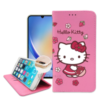 三麗鷗授權 Hello Kitty 三星 Samsung Galaxy A34 5G 櫻花吊繩款彩繪側掀皮套