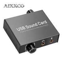 AIXXCO USB-C Sound Card Audio External 3.5mm Microphone Audio Adapter Soundcard for PC Laptop PS4 Headset USB Sound Card