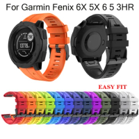 26 22 MM Watchband Strap for Garmin Fenix 5 5X 3 3HR 6X 6 Pro S60 MK1 Watch Quick Release Silicone Easyfit Wrist Band Strap