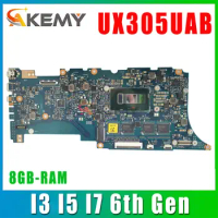 Mainboard For ASUS ZenBook UX305UAB UX306UA U306UA UX306U UX306 Laptop Motherboard I3 I5 I7 6th Gen 8GB-RAM